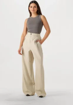 beige co'couture wijde broek nanacc pleat ll pant