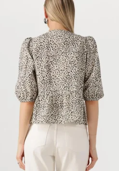 beige colourful rebel blouses lina cheetah bow top