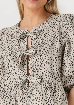 beige colourful rebel blouses lina cheetah bow top