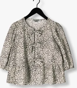 beige colourful rebel blouses lina cheetah bow top