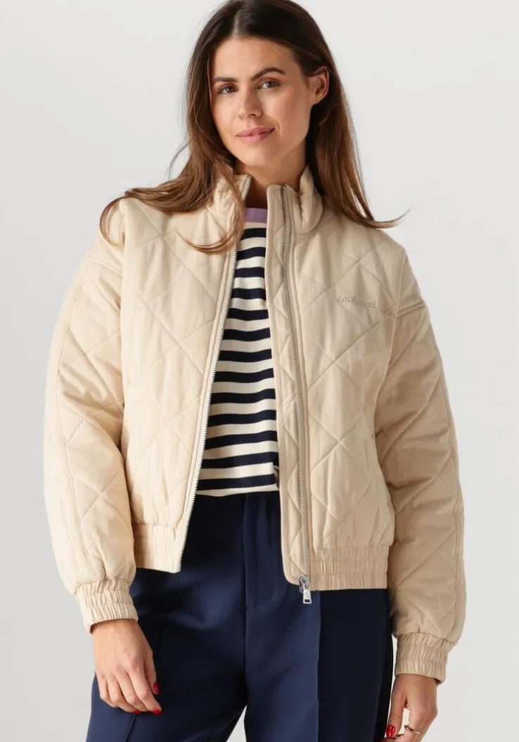 beige colourful rebel jack weidy quilted jacket