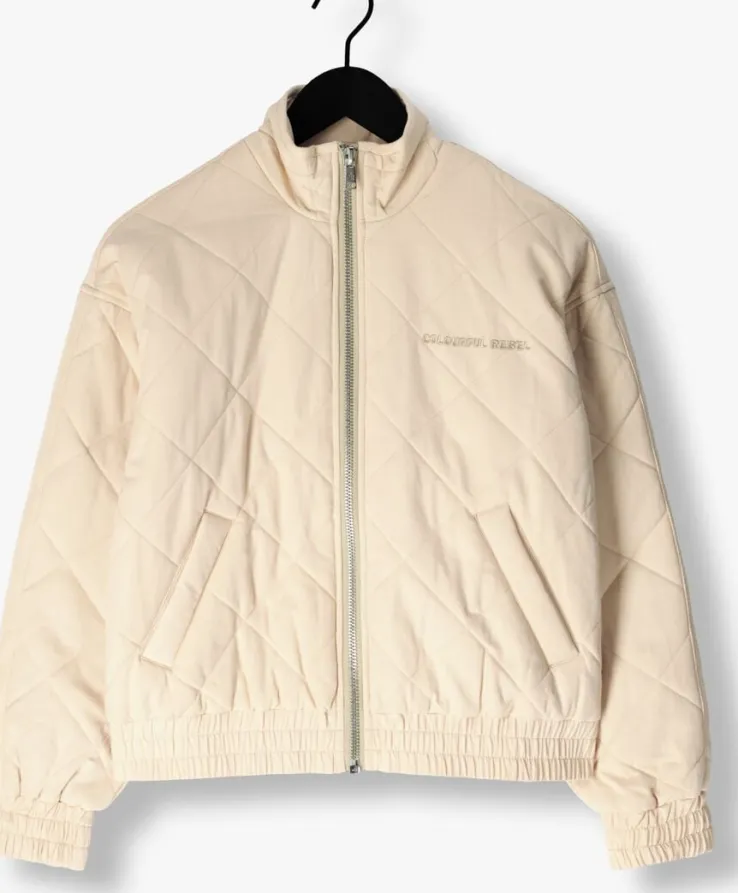 beige colourful rebel jack weidy quilted jacket