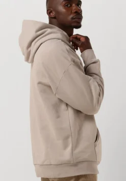 beige colourful rebel sweater uni patch dropped shoulder hoodie