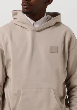 beige colourful rebel sweater uni patch dropped shoulder hoodie