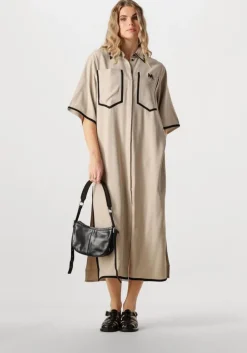 beige copenhagen muse midi jurk si shirt dress