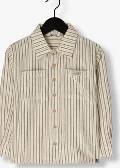 beige daily7 casual overhemd shirt ls striped