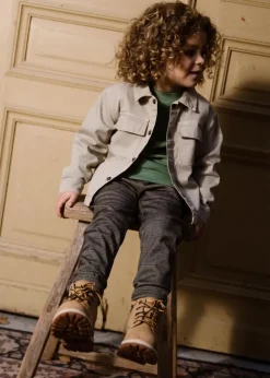 beige daily7 overhemden shirt jacket twill