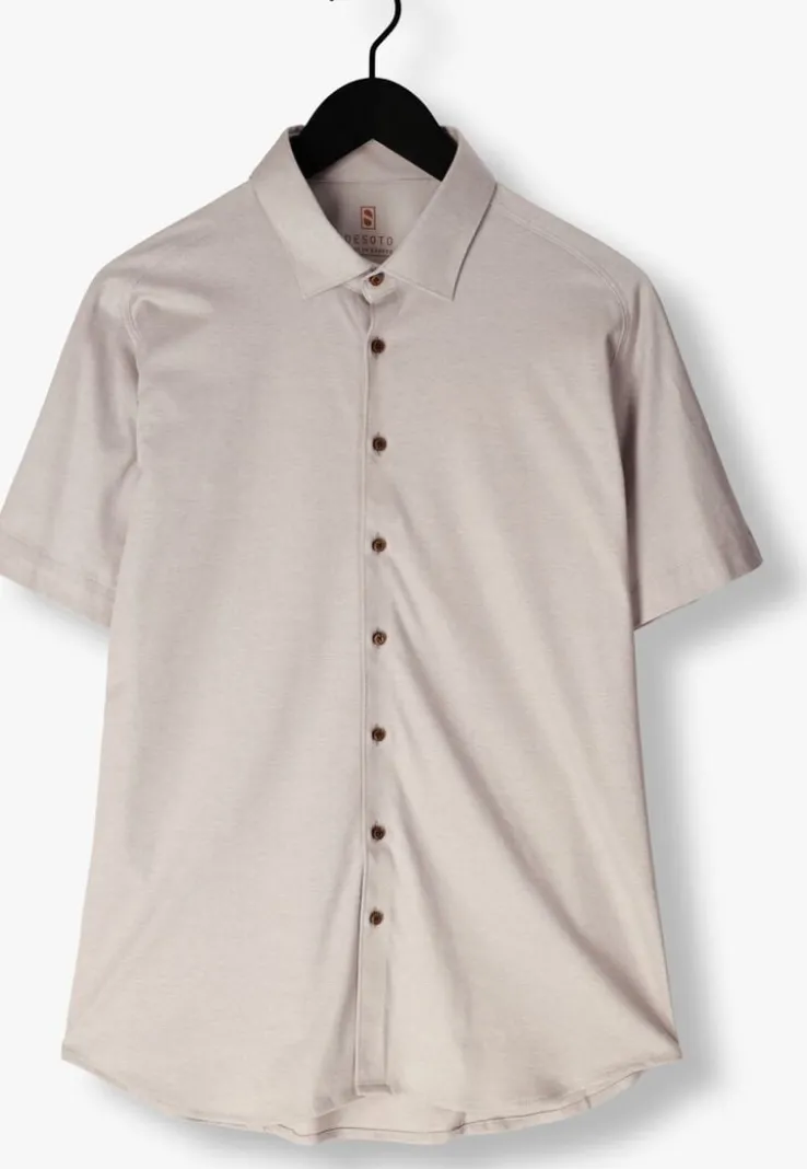 beige desoto casual overhemd desoto kent 1/2