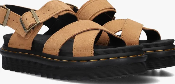 beige dr martens platte sandalen voss ii