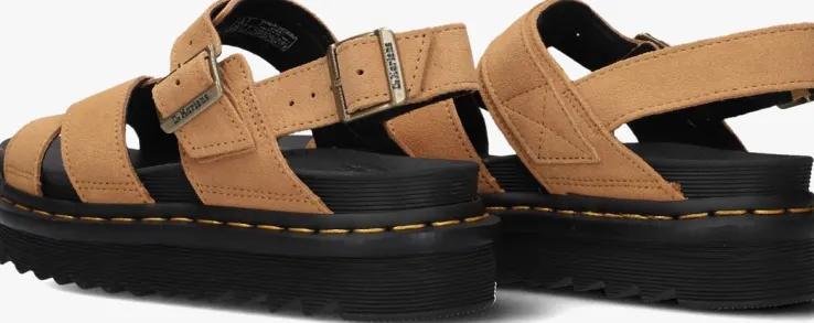 beige dr martens platte sandalen voss ii