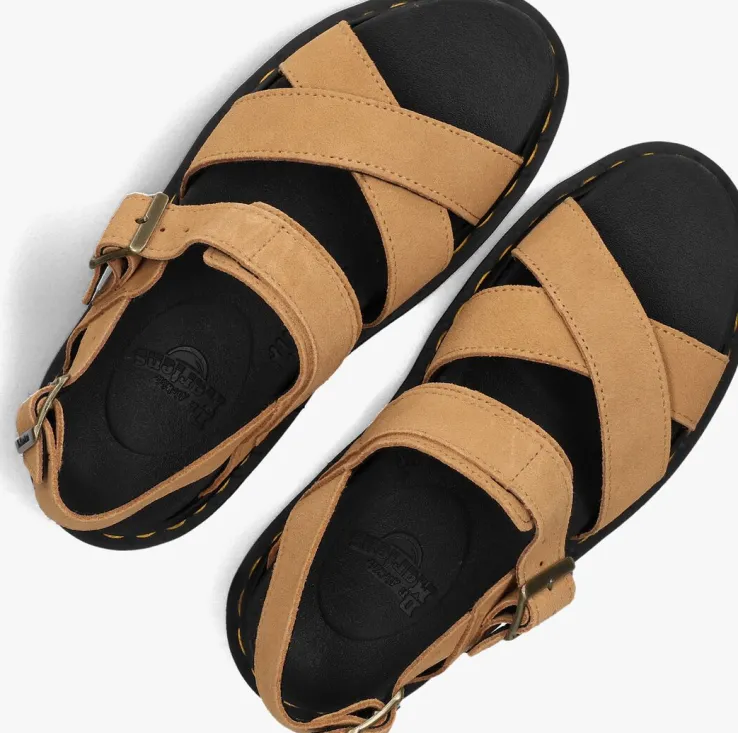 beige dr martens platte sandalen voss ii