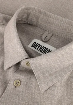 beige drykorn casual overhemd ramis
