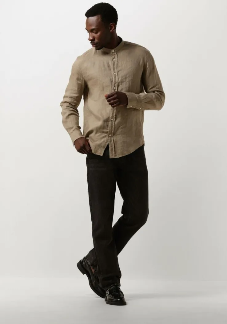 beige drykorn casual overhemd tarok