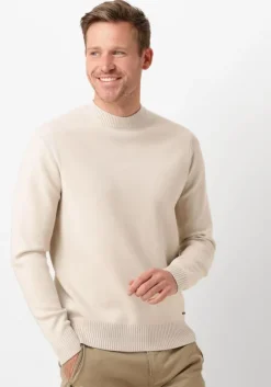 beige dstrezzed trui fell mock neck