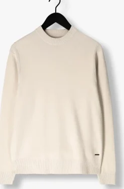 beige dstrezzed trui fell mock neck