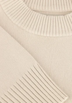 beige dstrezzed trui fell mock neck