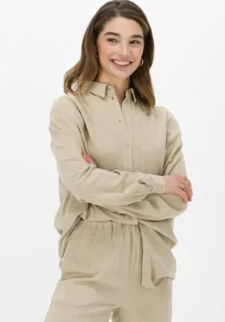 beige esmé studios blouses maren oversize shirt