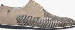 beige floris van bommel veterschoenen sfm-30220 presli