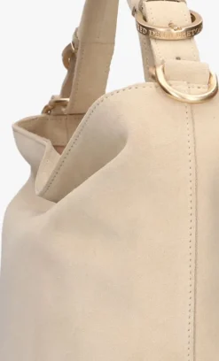 beige fred de la bretoniere schoudertas wanda shoulder bag suede