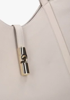 beige furla schoudertas goccia xl hobo