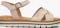 beige gabor platte sandalen 083.3