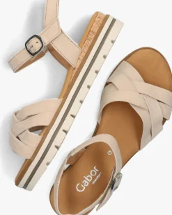 beige gabor platte sandalen 083.3