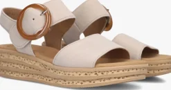 beige gabor platte sandalen 550.2