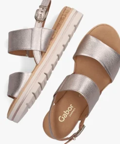 beige gabor platte sandalen 774.1