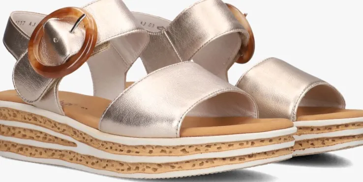 beige gabor platte sandalen 550.2