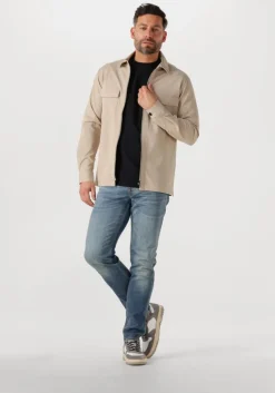 beige genti overshirts oaks shirt jacket zip s2095-1997