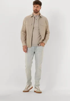 beige genti overshirts oaks shirt jacket zip s2095-1997