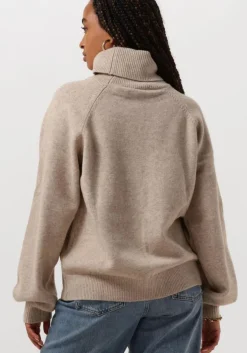 beige gestuz coltrui manzigz wool rollneck