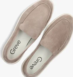 beige greve lage sneakers wave