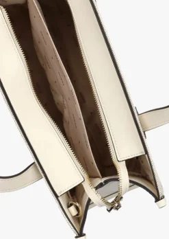 beige guess schoudertas g status 2 compartment tote