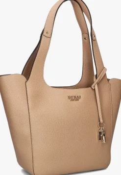 beige guess schoudertas helina tote