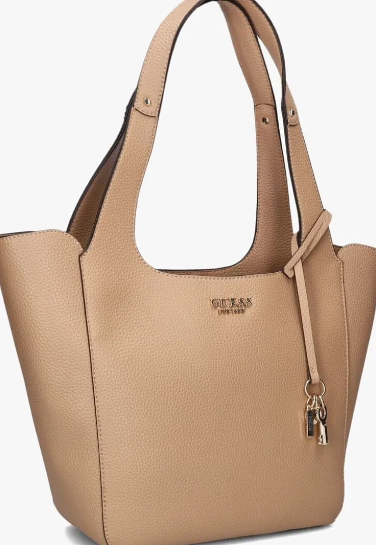 beige guess schoudertas helina tote