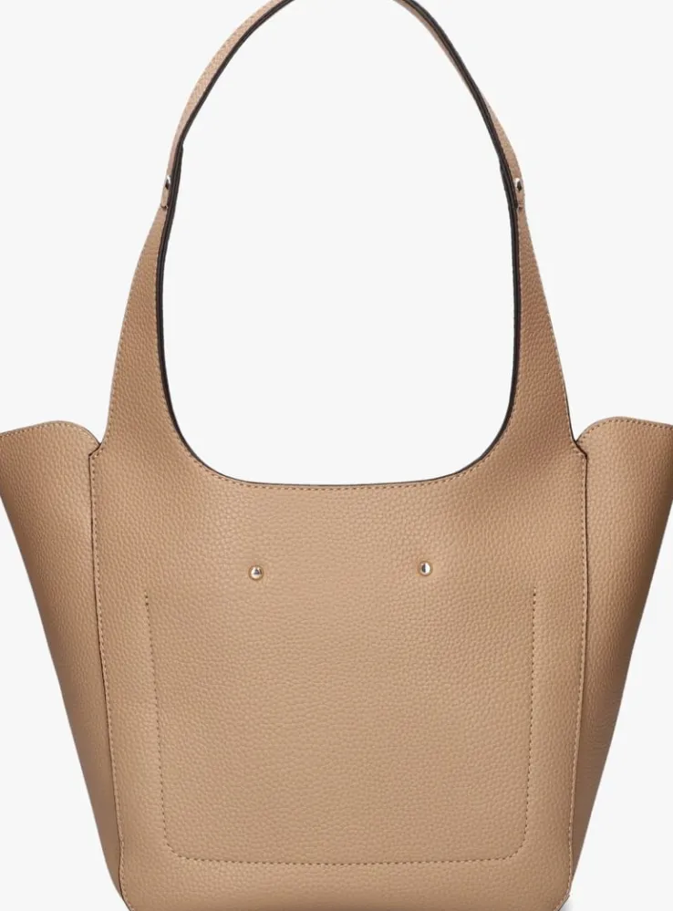 beige guess schoudertas helina tote
