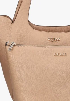 beige guess schoudertas helina tote