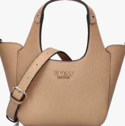 beige guess schoudertas helina mini tote