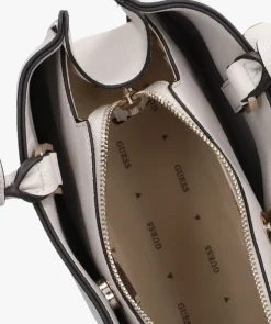 beige guess schoudertas meridian shoulder satchel