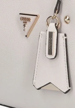 beige guess schoudertas meridian shoulder satchel