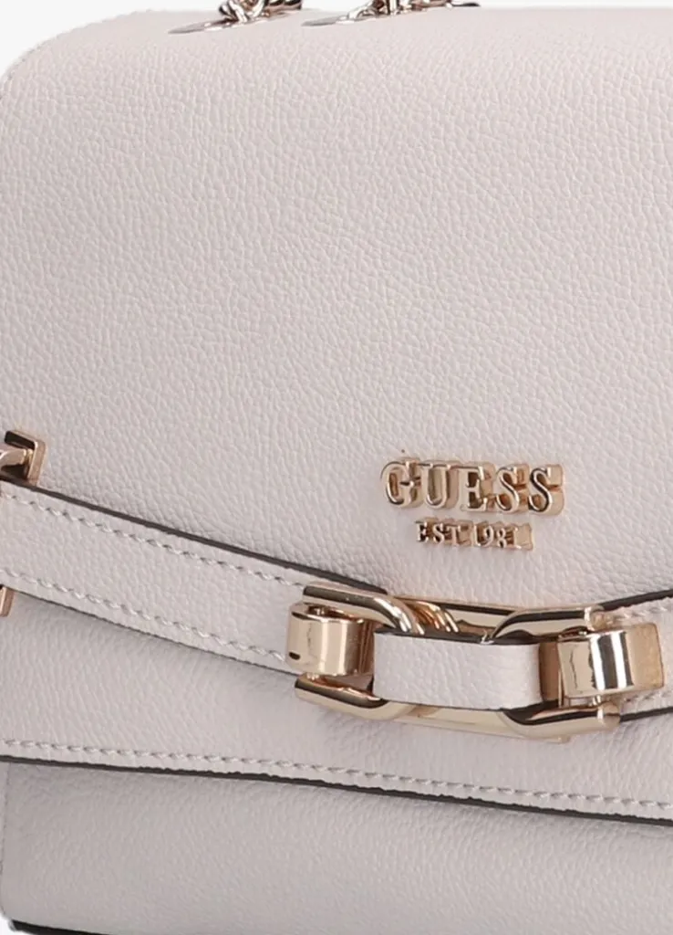 beige guess schoudertas silvye convertible xbody flap