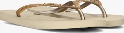 beige havaianas teenslippers slim glitter ii