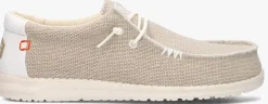 beige heydude instappers wally braided