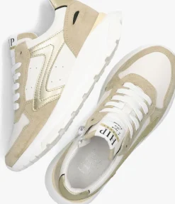 beige hip lage sneakers h1572