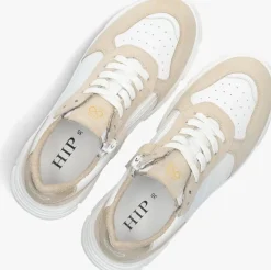 beige hip lage sneakers h1889