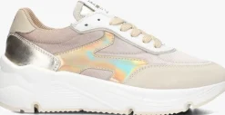 beige hip lage sneakers h1835