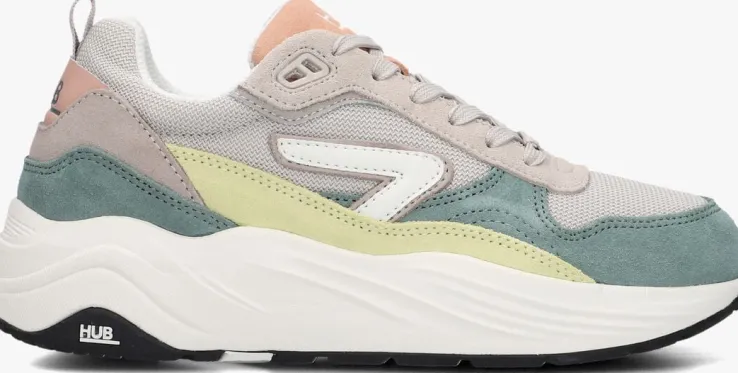 beige hub lage sneakers glide-z