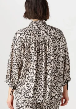 beige jansen amsterdam blouses robine blouse wa 798 3/4 sleeve bowdetails