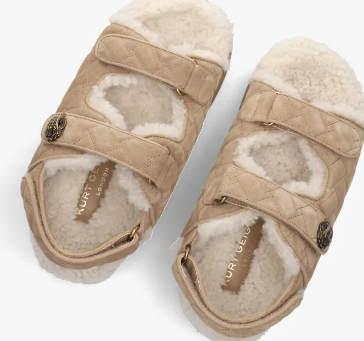 beige kurt geiger london pantoffels orson teddy